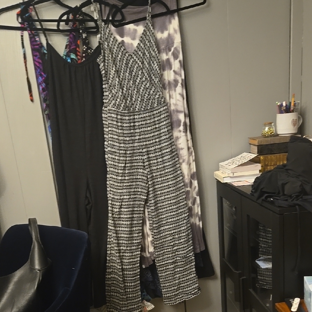 Black and White Striped Jumpsuit